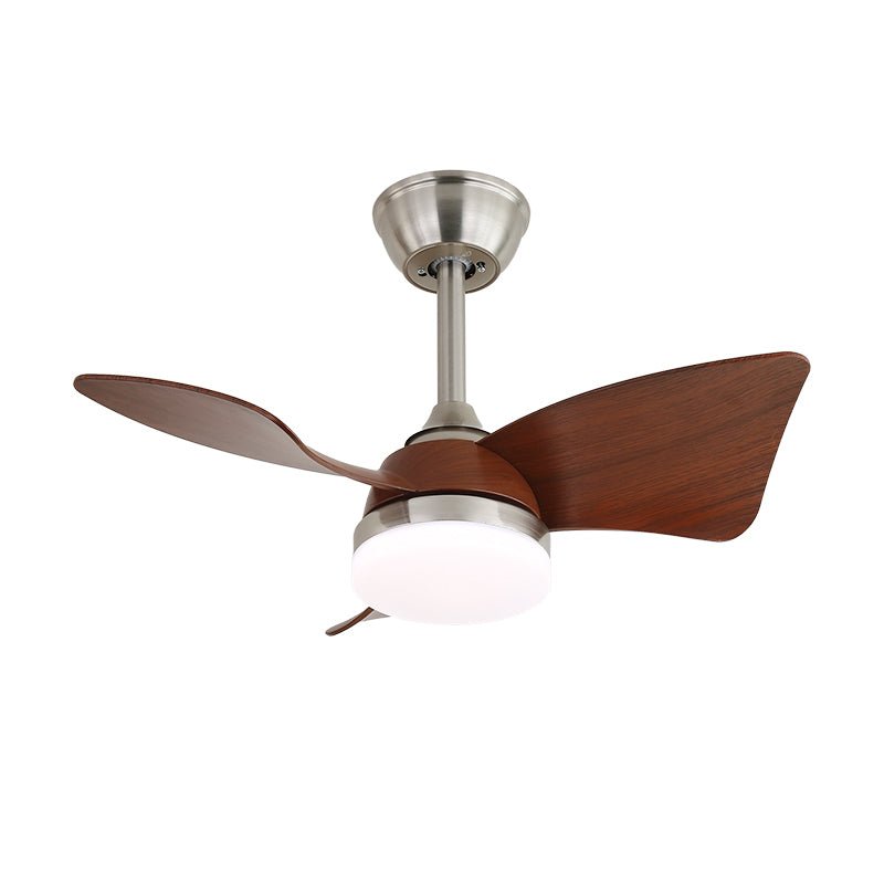 Ventilador de techo con luz Ilenza – níquel y nogal
