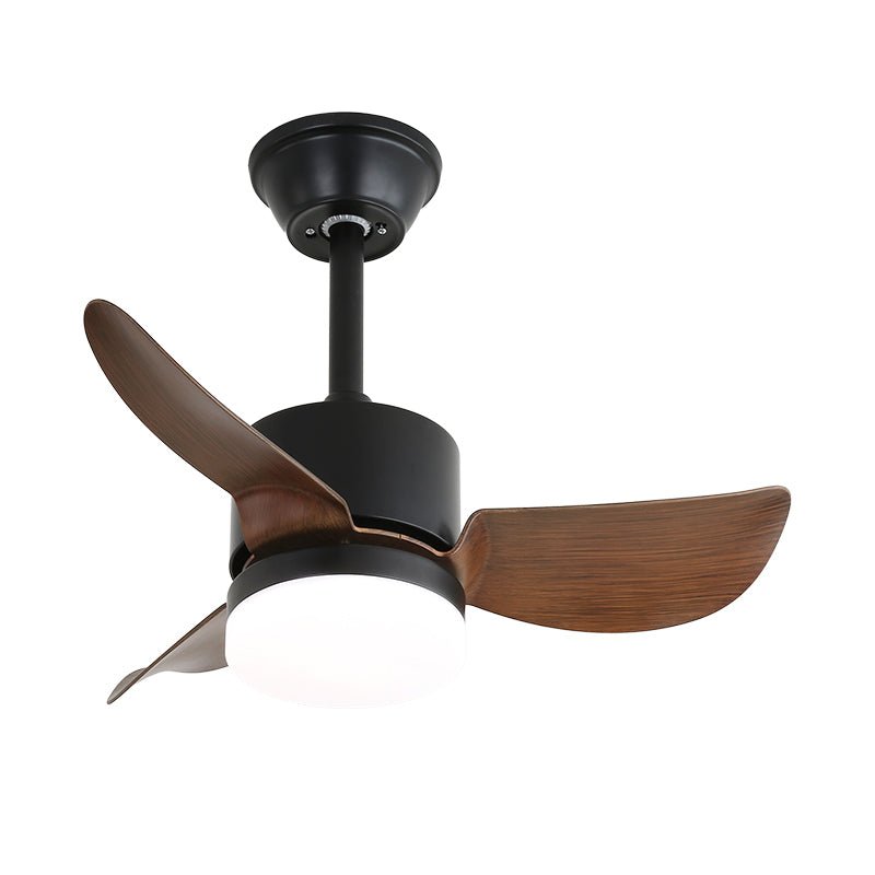 Ventilador de techo con luz Ilenza – negro y nogal, aspas anchas
