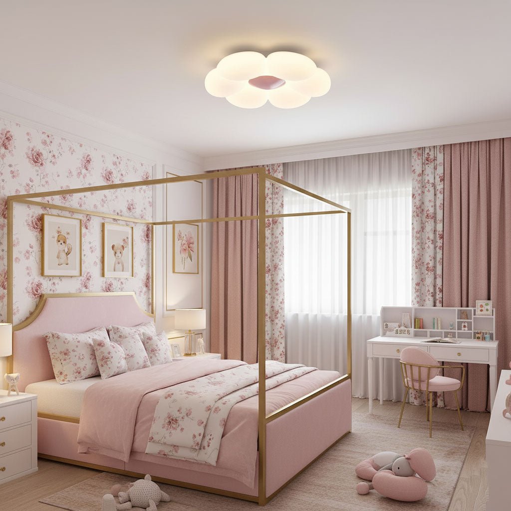 Plafón LED con forma de flor Floreta en un dormitorio infantil – imagen 23