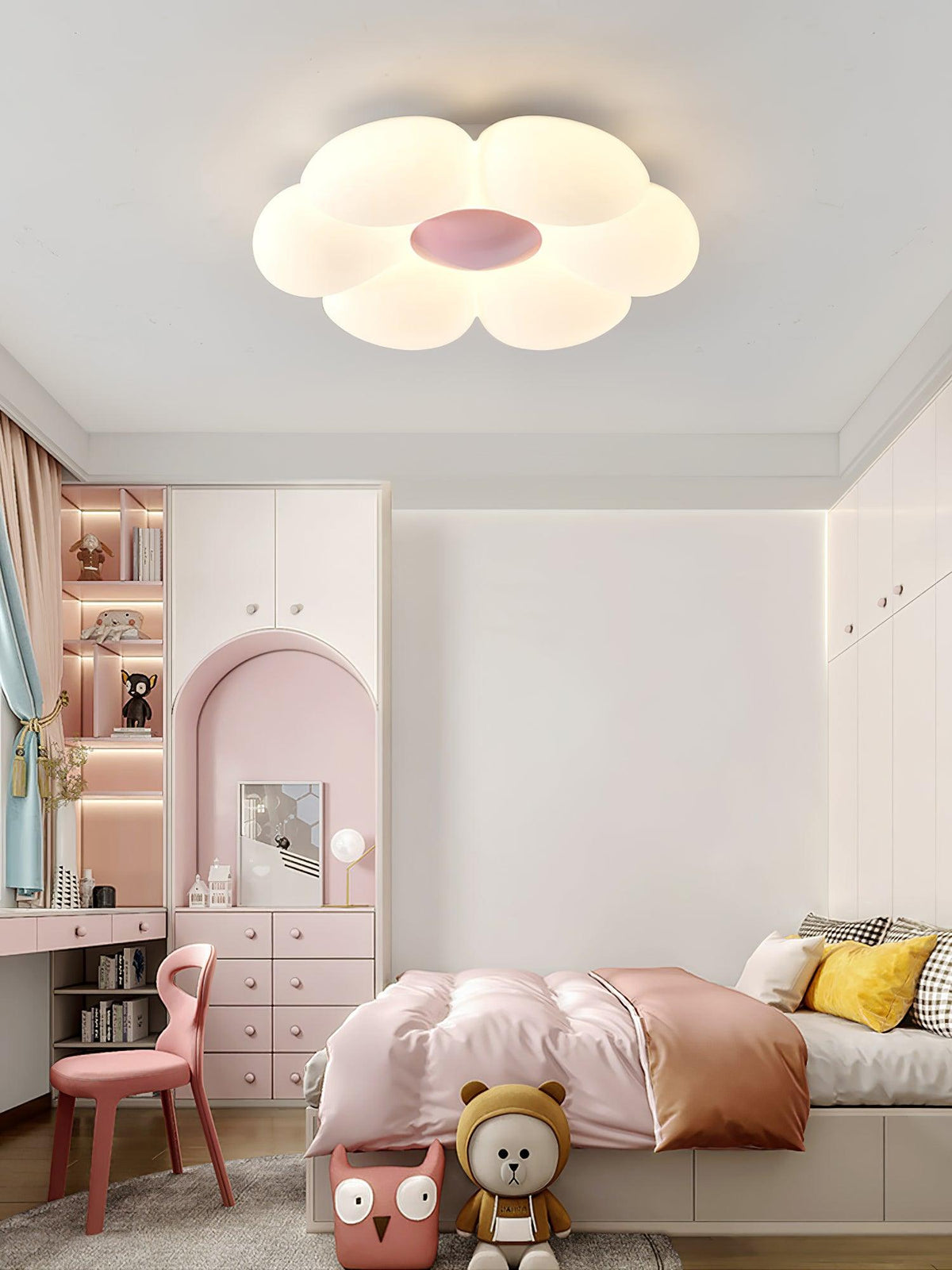 Plafón LED con forma de flor Floreta en un dormitorio infantil – imagen 12