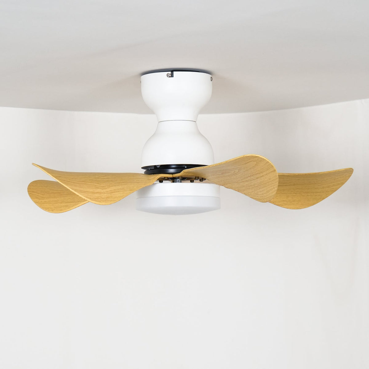 Ventilador de techo con luz Bonela en un dormitorio acogedor – imagen 2