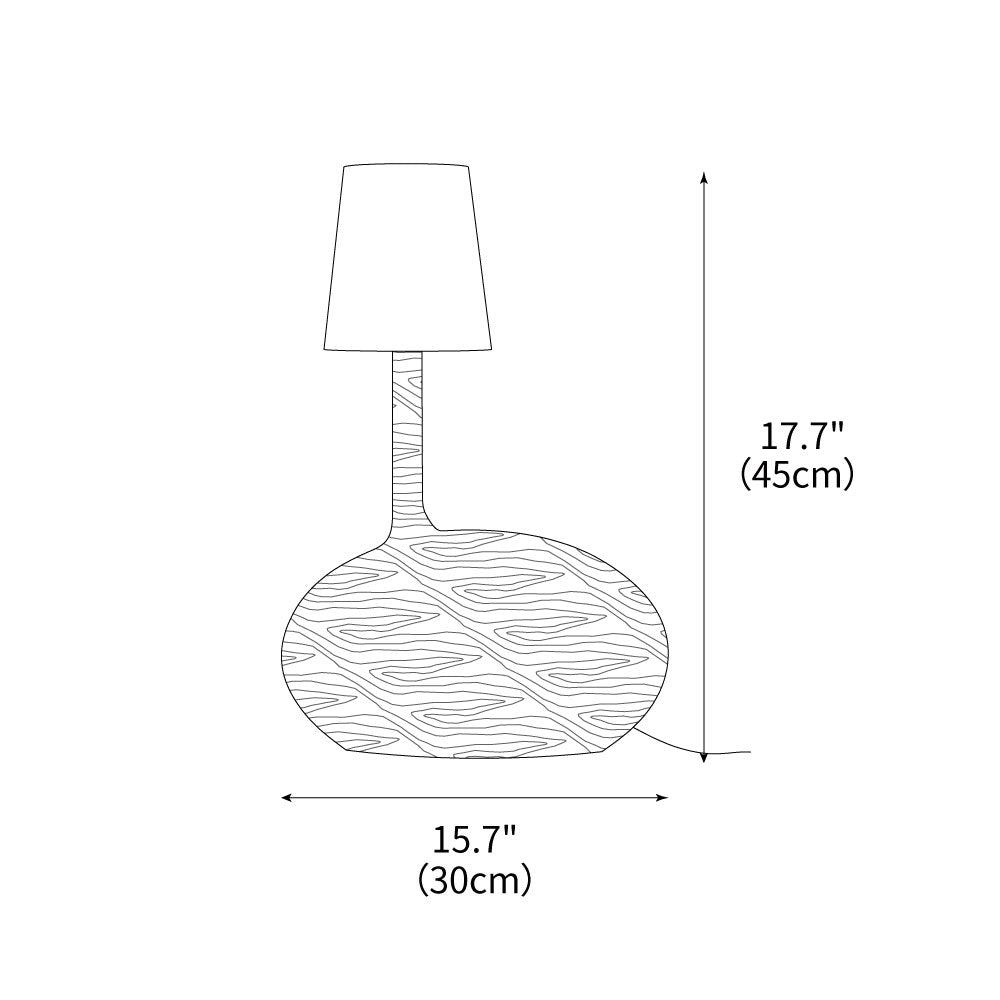 Lámpara de mesa de madera Kusema – medidas Ø 30 × 45 cm