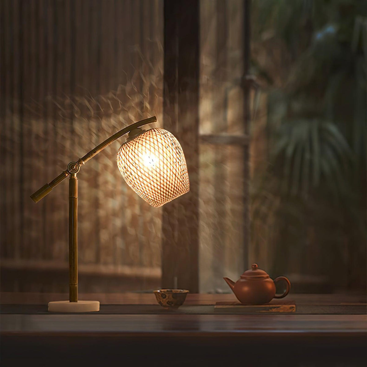Lámpara de mesa de bambú Fibreta en un dormitorio de estilo zen – imagen 20