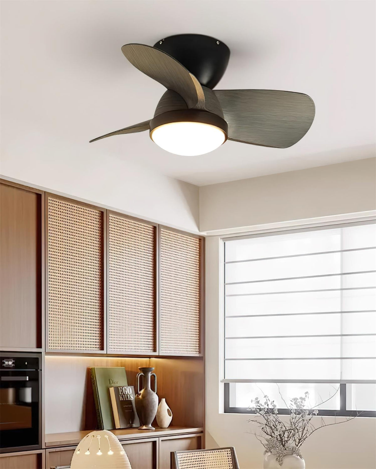 Ventilador de techo con luz Gavela en un dormitorio moderno – imagen 15