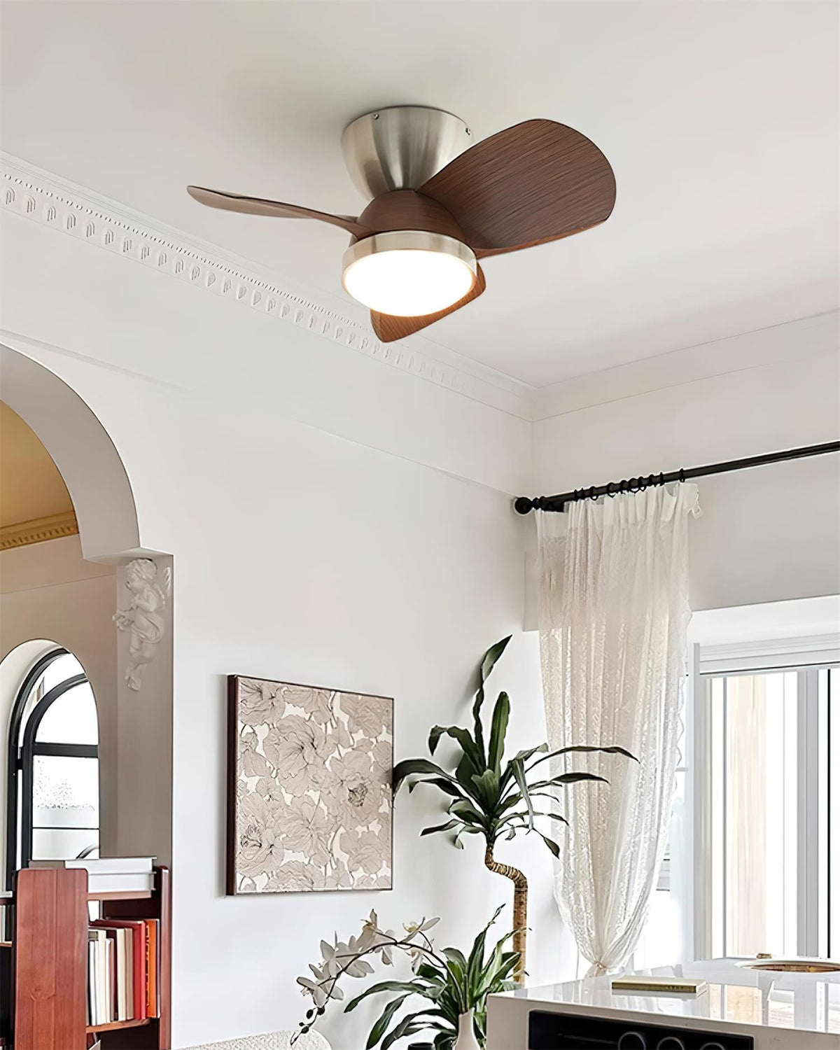 Ventilador de techo con luz Gavela en un dormitorio moderno – imagen 11