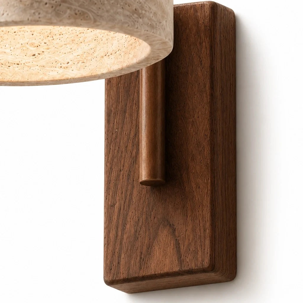 Aplique de pared de travertino Pedrisa en un dormitorio sereno – imagen 11