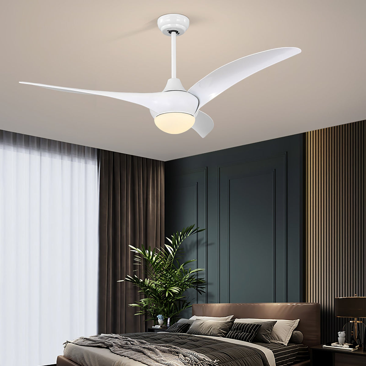Ventilador de techo con luz Casela en un salón de estilo rústico – imagen 6