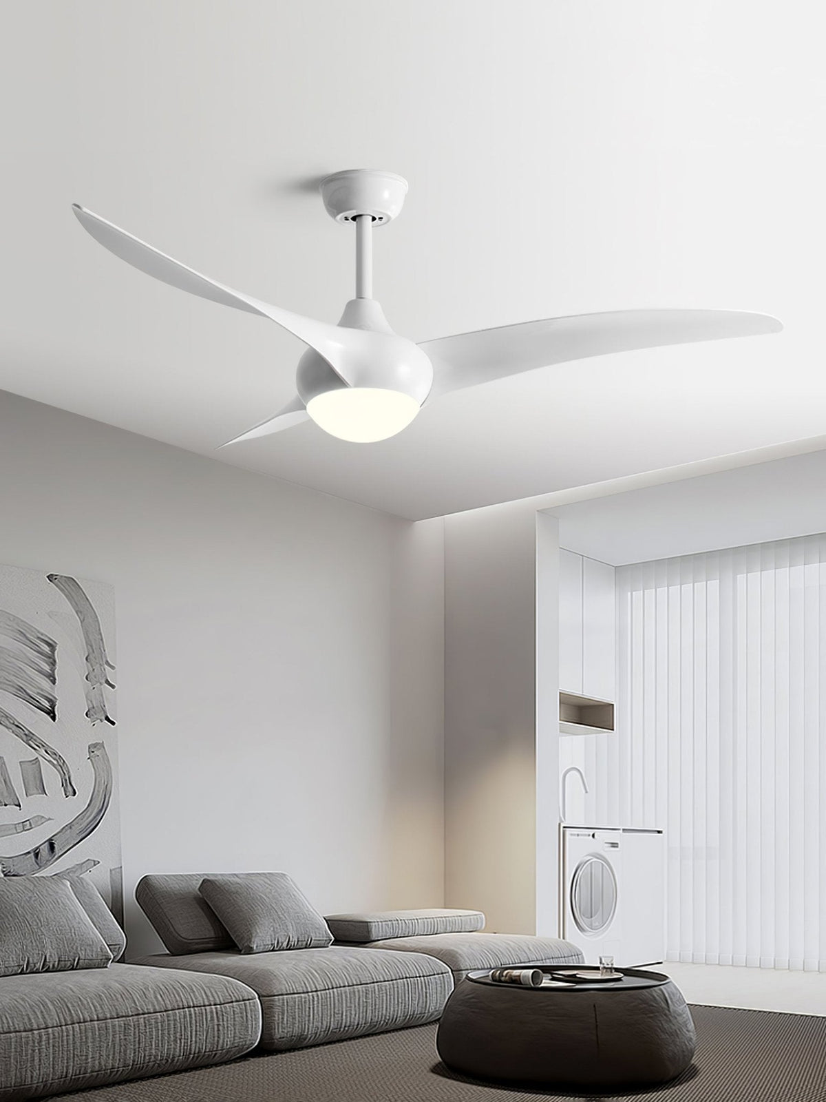 Ventilador de techo con luz Casela en un salón de estilo rústico – imagen 25