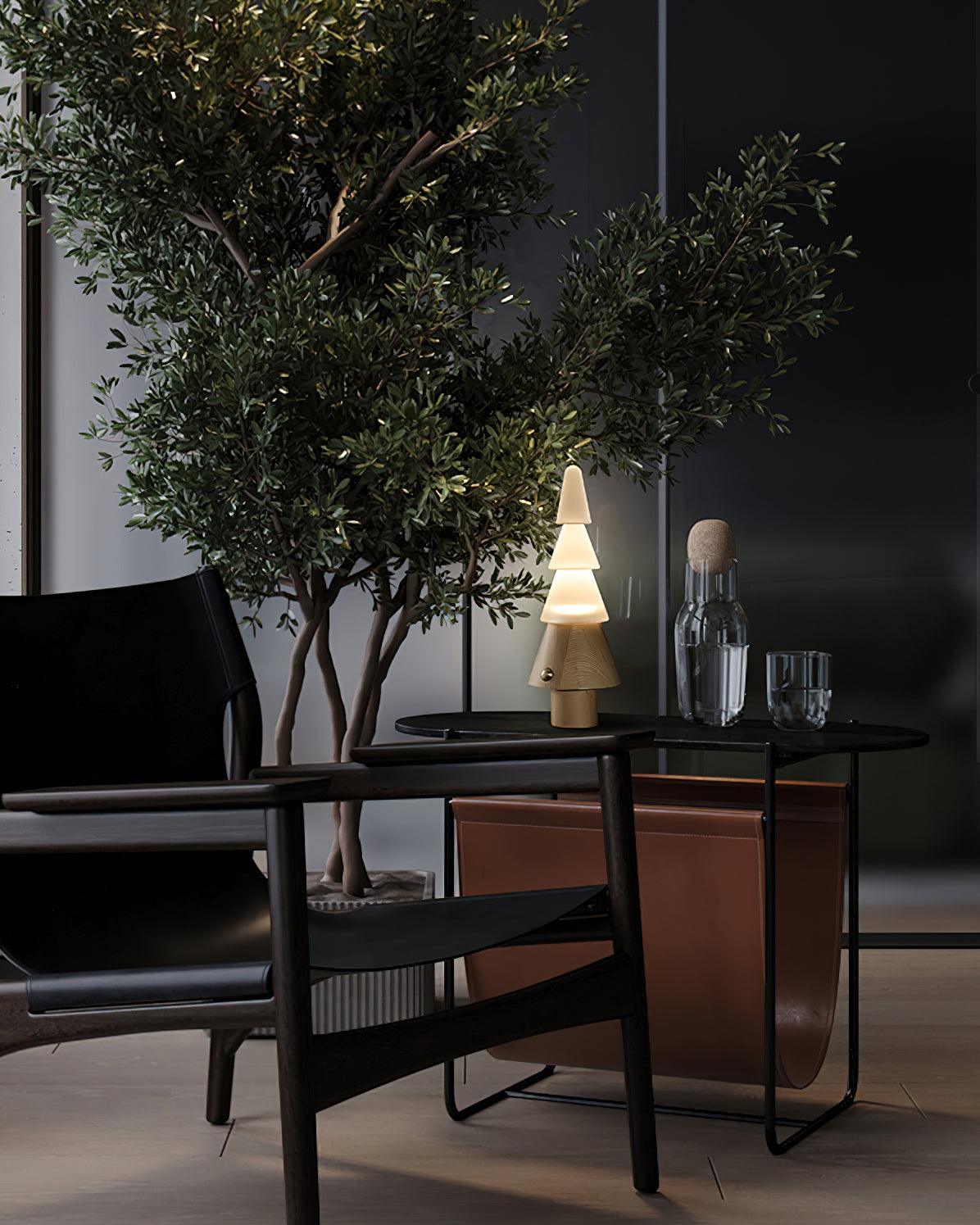 Lámpara de mesa recargable en forma de árbol Abeta en un salón acogedor – imagen 15