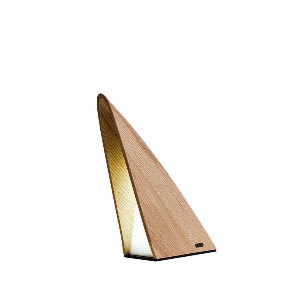 Cimara - Lámpara de Mesa Recargable Triangular de Madera Maciza