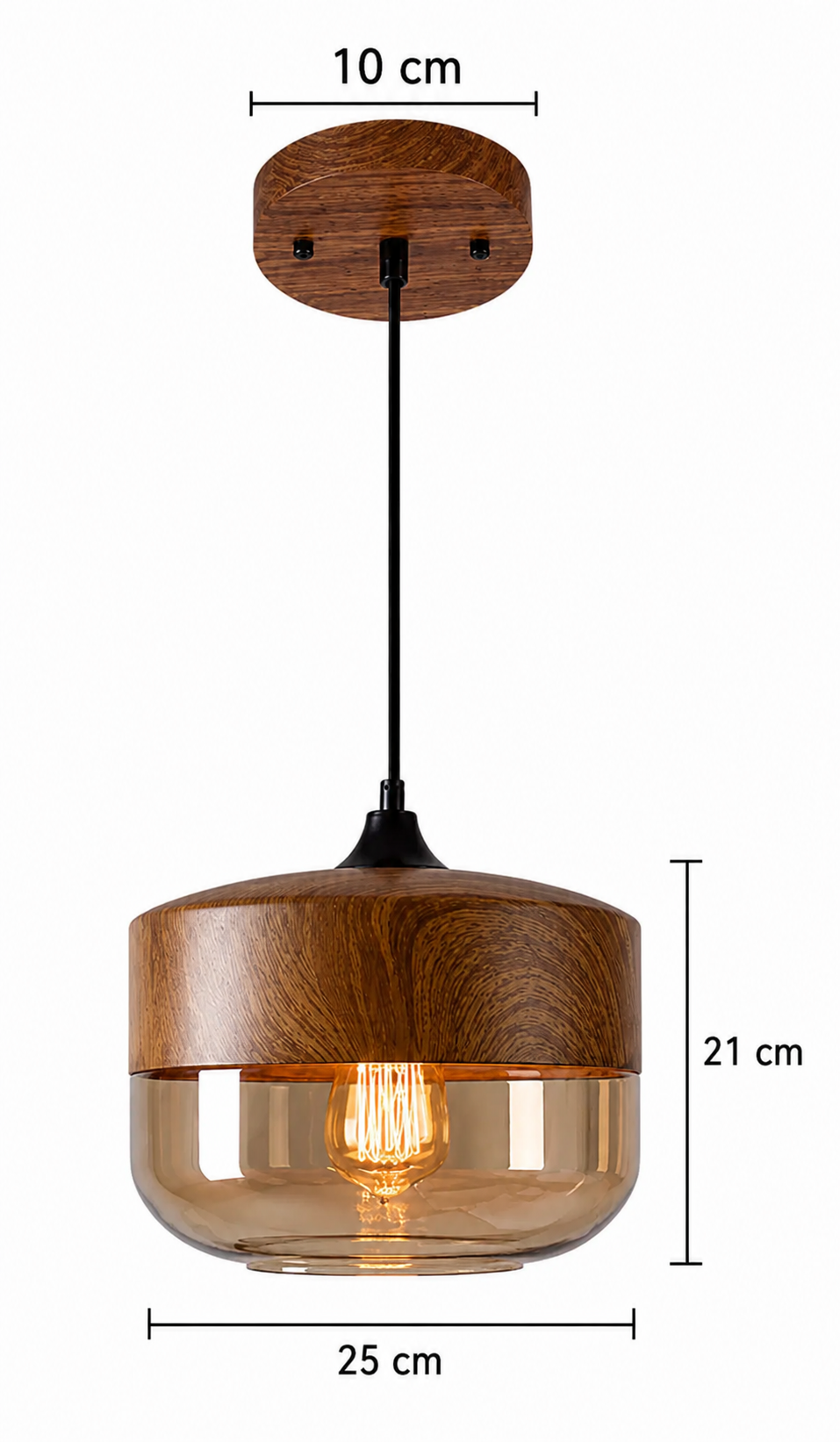 Lura - Lámpara Colgante Retro de Diseño Orgánico en Color Marrón para Comedor