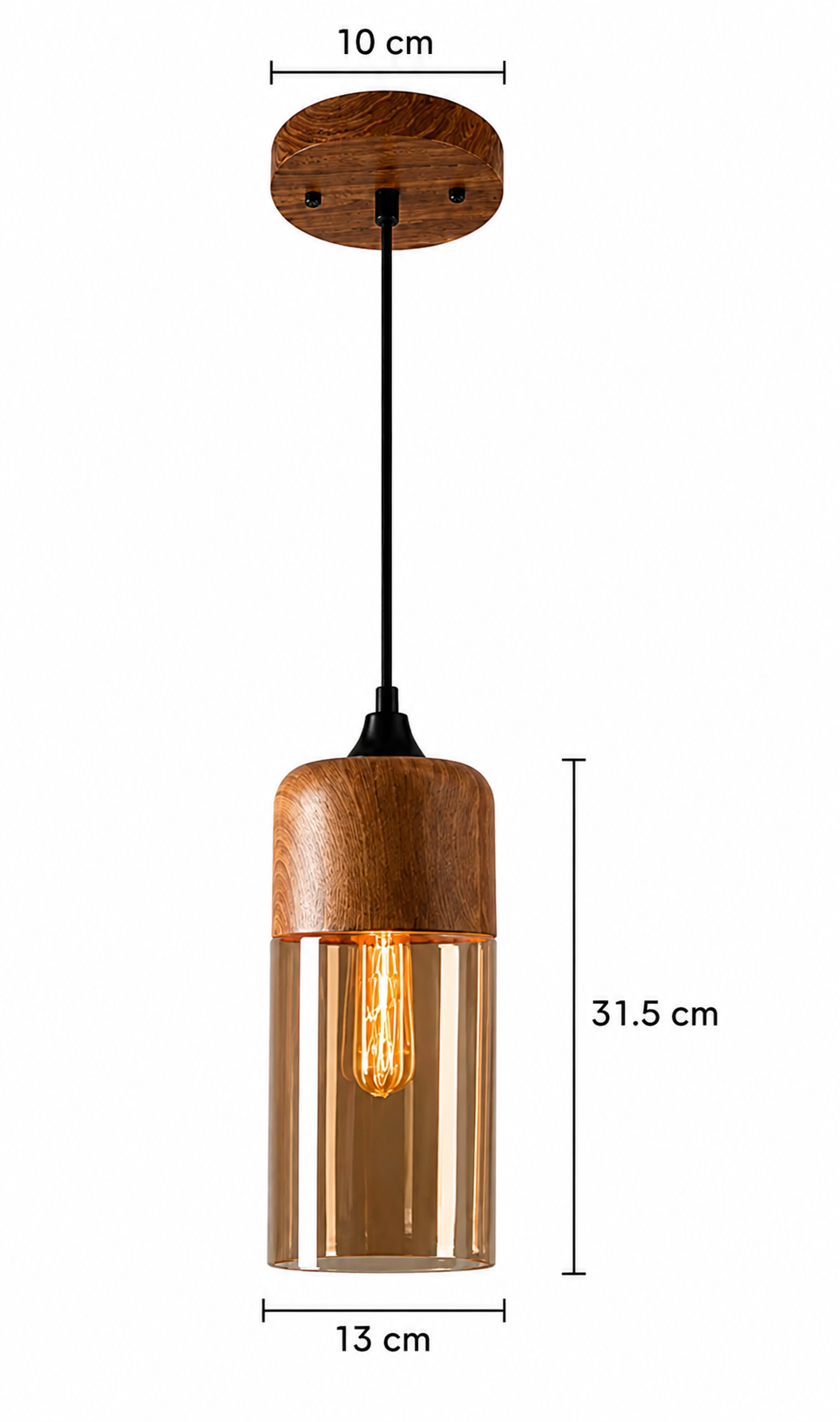 Lura - Lámpara Colgante Retro de Diseño Orgánico en Color Marrón para Comedor