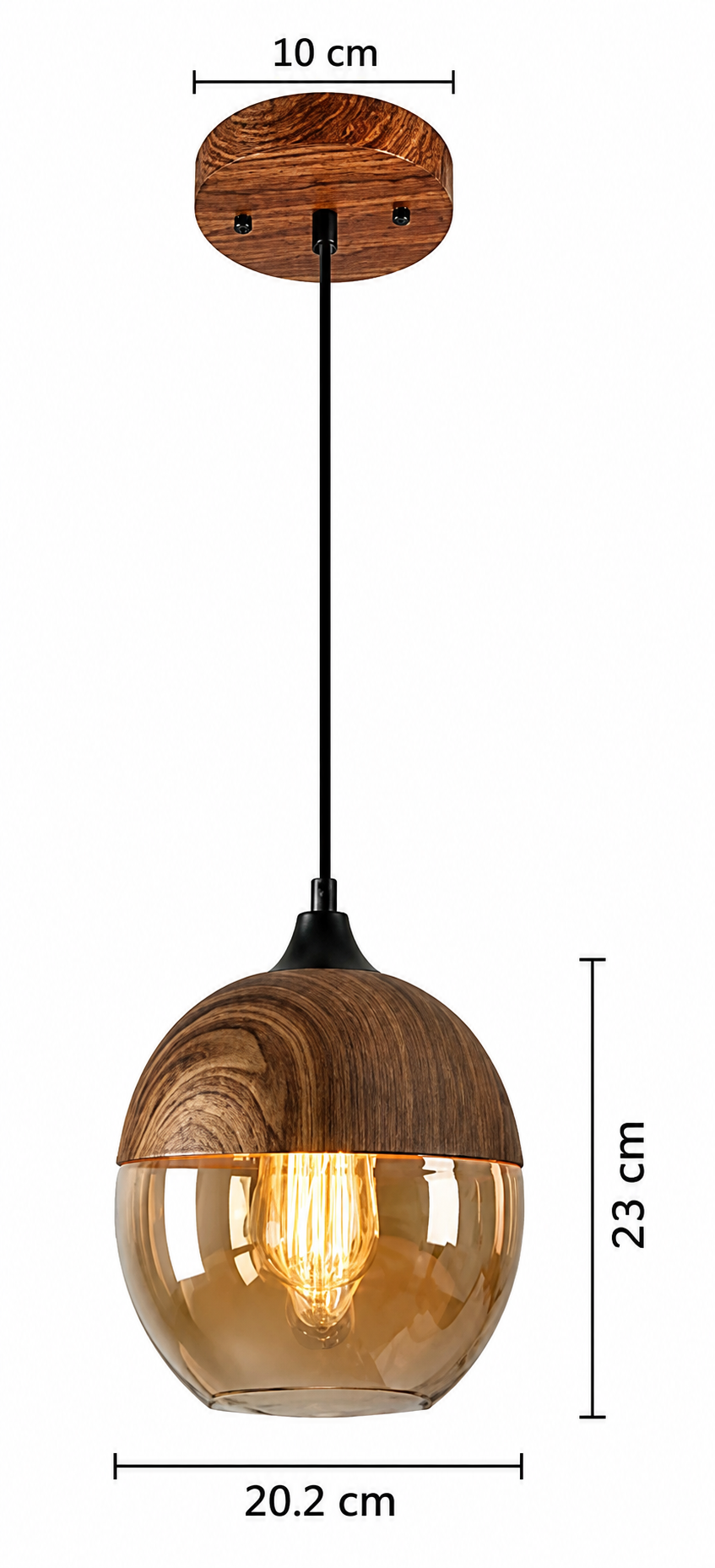 Lura - Lámpara Colgante Retro de Diseño Orgánico en Color Marrón para Comedor