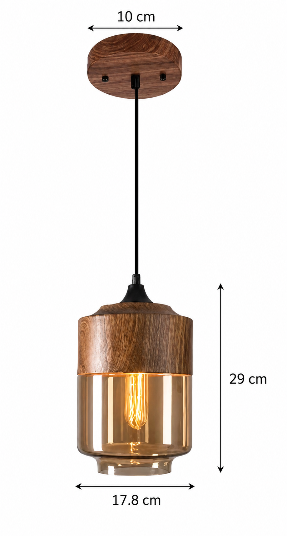 Lura - Lámpara Colgante Retro de Diseño Orgánico en Color Marrón para Comedor