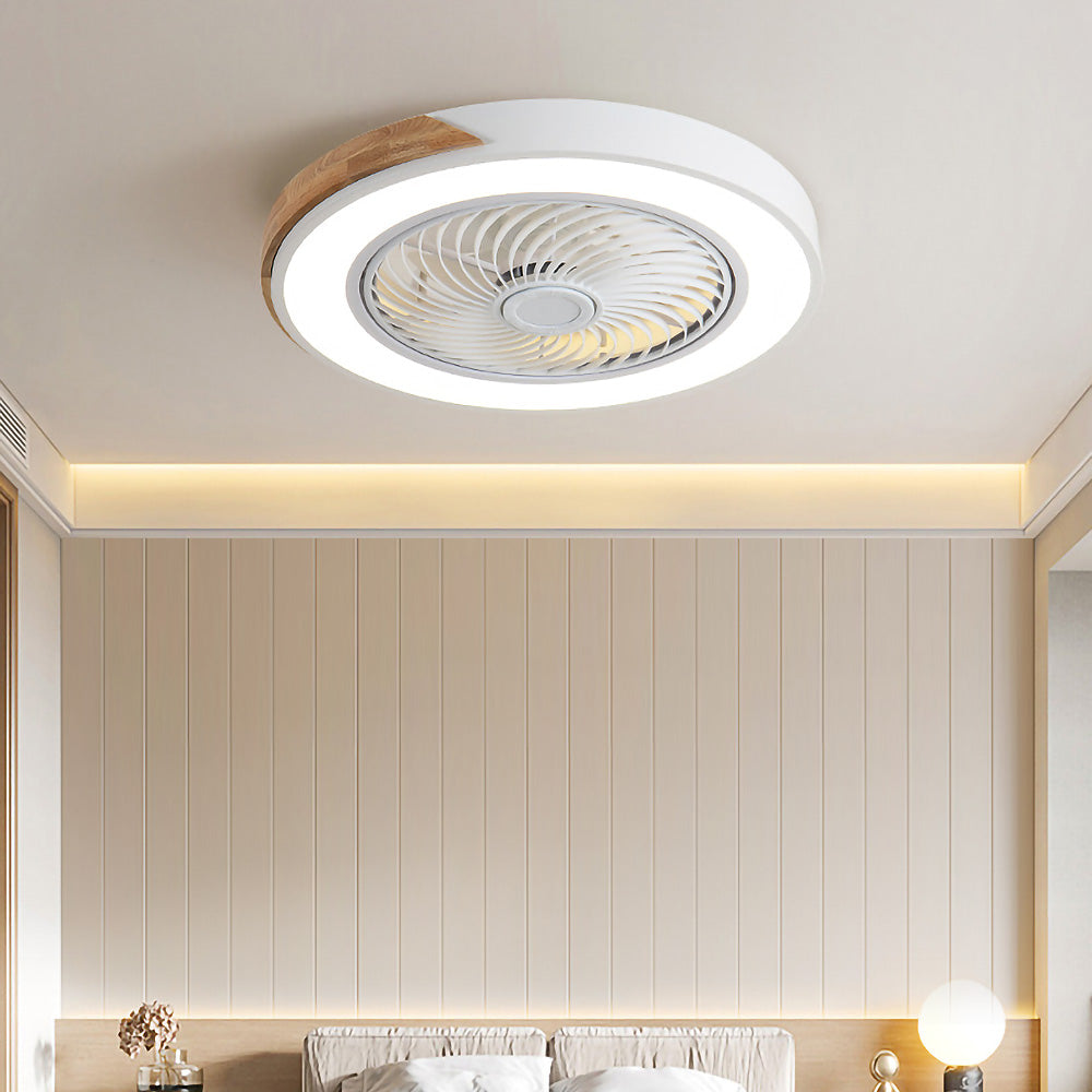 Ventilador de Techo Redondo Moderno de Madera con Luces LED – Eficiencia Energética y Estilo Contemporáneo 1
