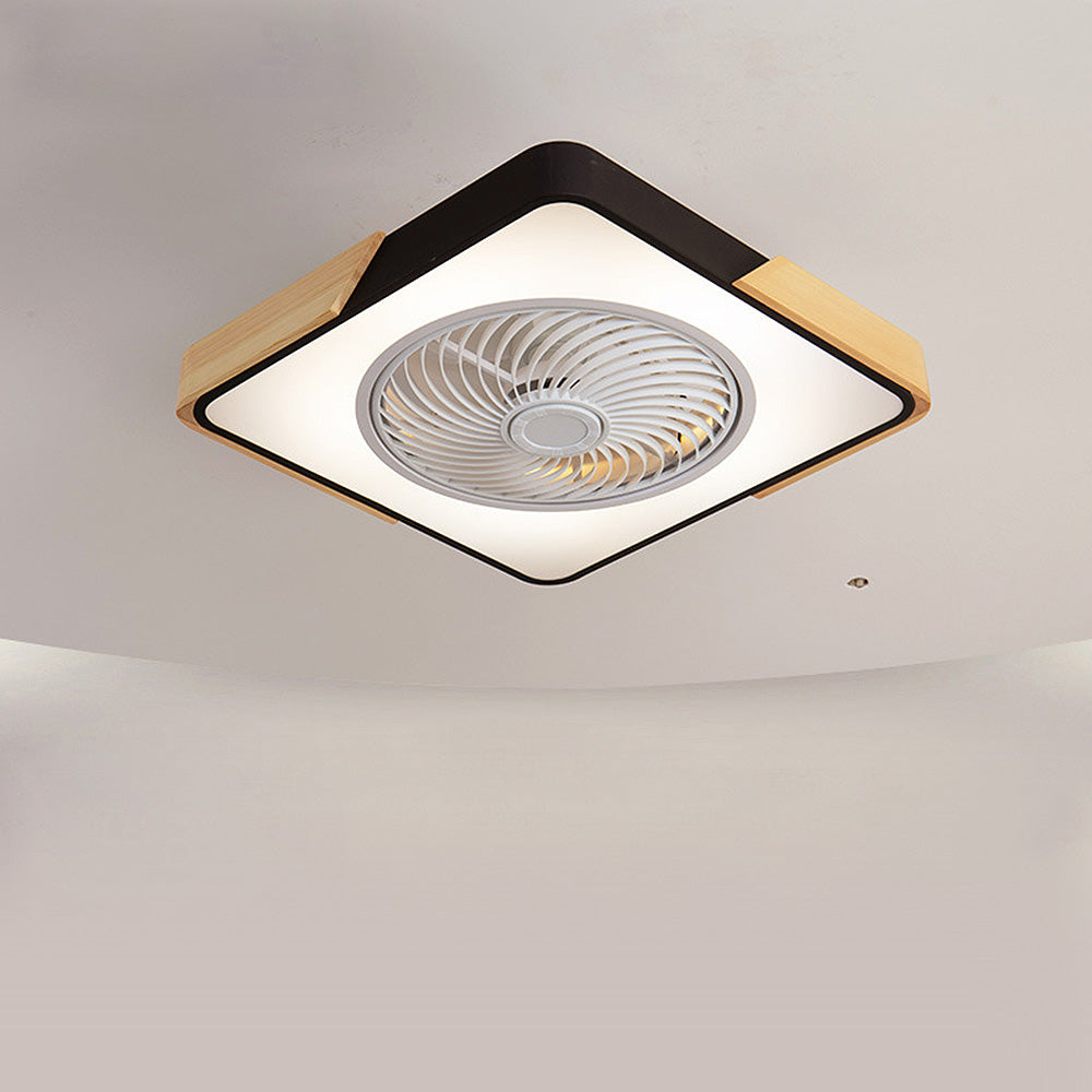 Ventilador de Techo Redondo Moderno de Madera con Luces LED – Eficiencia Energética y Estilo Contemporáneo 11