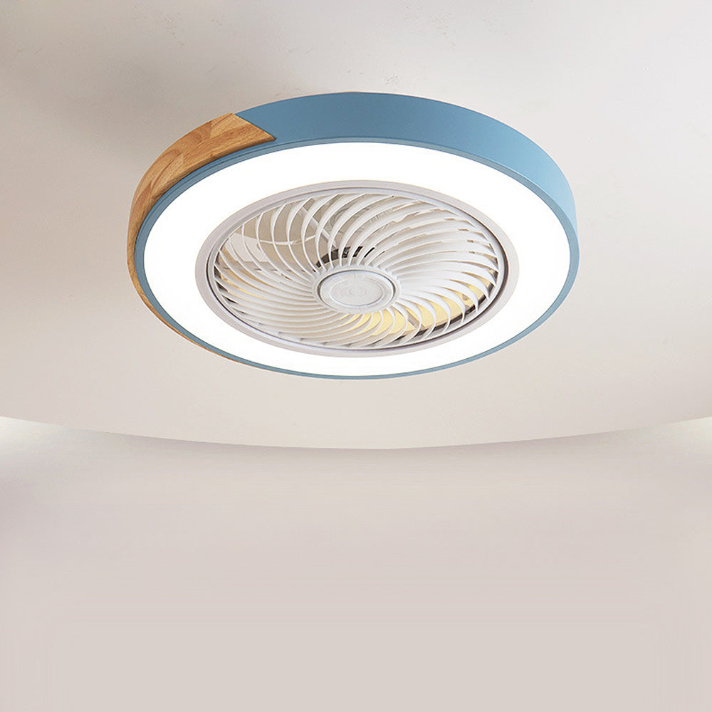 Ventilador de Techo Redondo Moderno de Madera con Luces LED – Eficiencia Energética y Estilo Contemporáneo 12