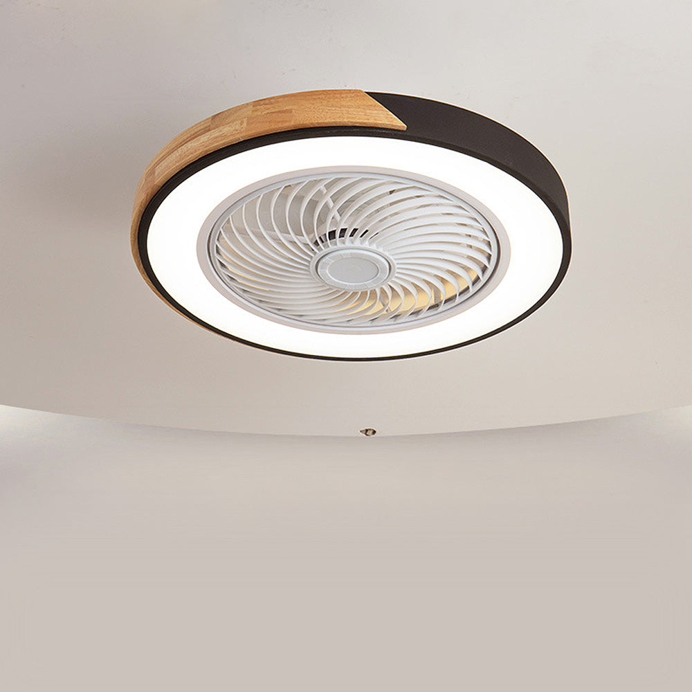 Ventilador de Techo Redondo Moderno de Madera con Luces LED – Eficiencia Energética y Estilo Contemporáneo 17