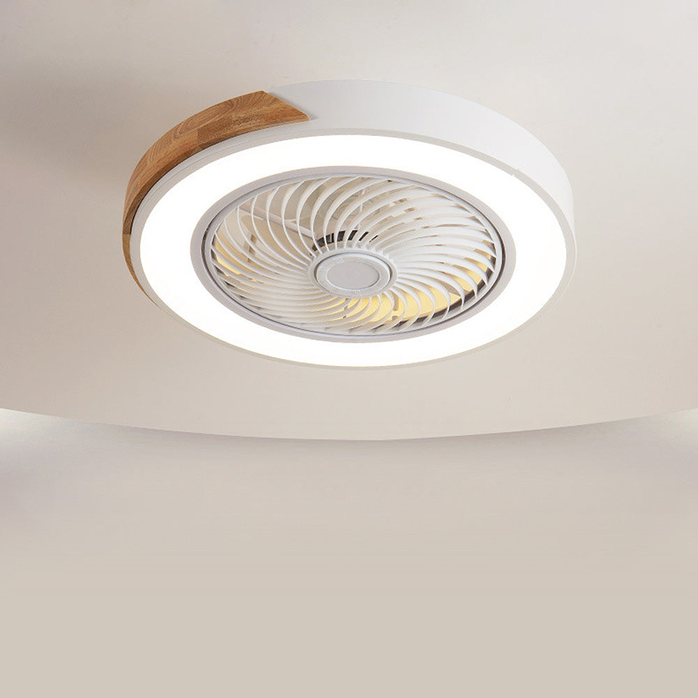 Ventilador de Techo Redondo Moderno de Madera con Luces LED – Eficiencia Energética y Estilo Contemporáneo 2