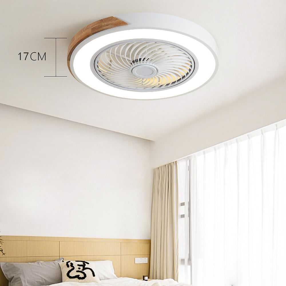 Ventilador de Techo Redondo Moderno de Madera con Luces LED – Eficiencia Energética y Estilo Contemporáneo 6