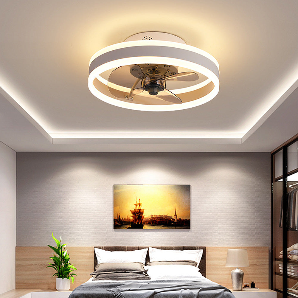 Ventilador de Techo Redondo para Dormitorio con Luz LED – Diseño Elegante y Funcional 0