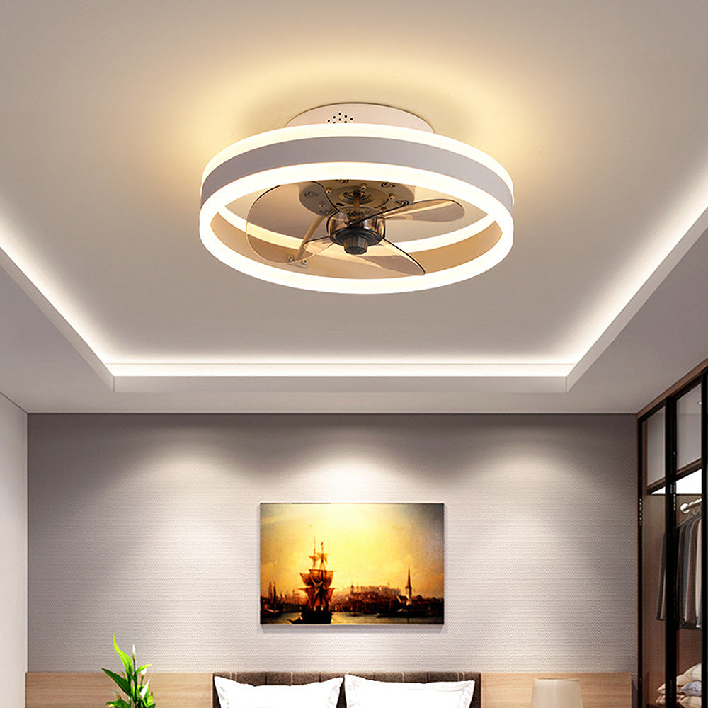 Ventilador de Techo Redondo para Dormitorio con Luz LED – Diseño Elegante y Funcional 1