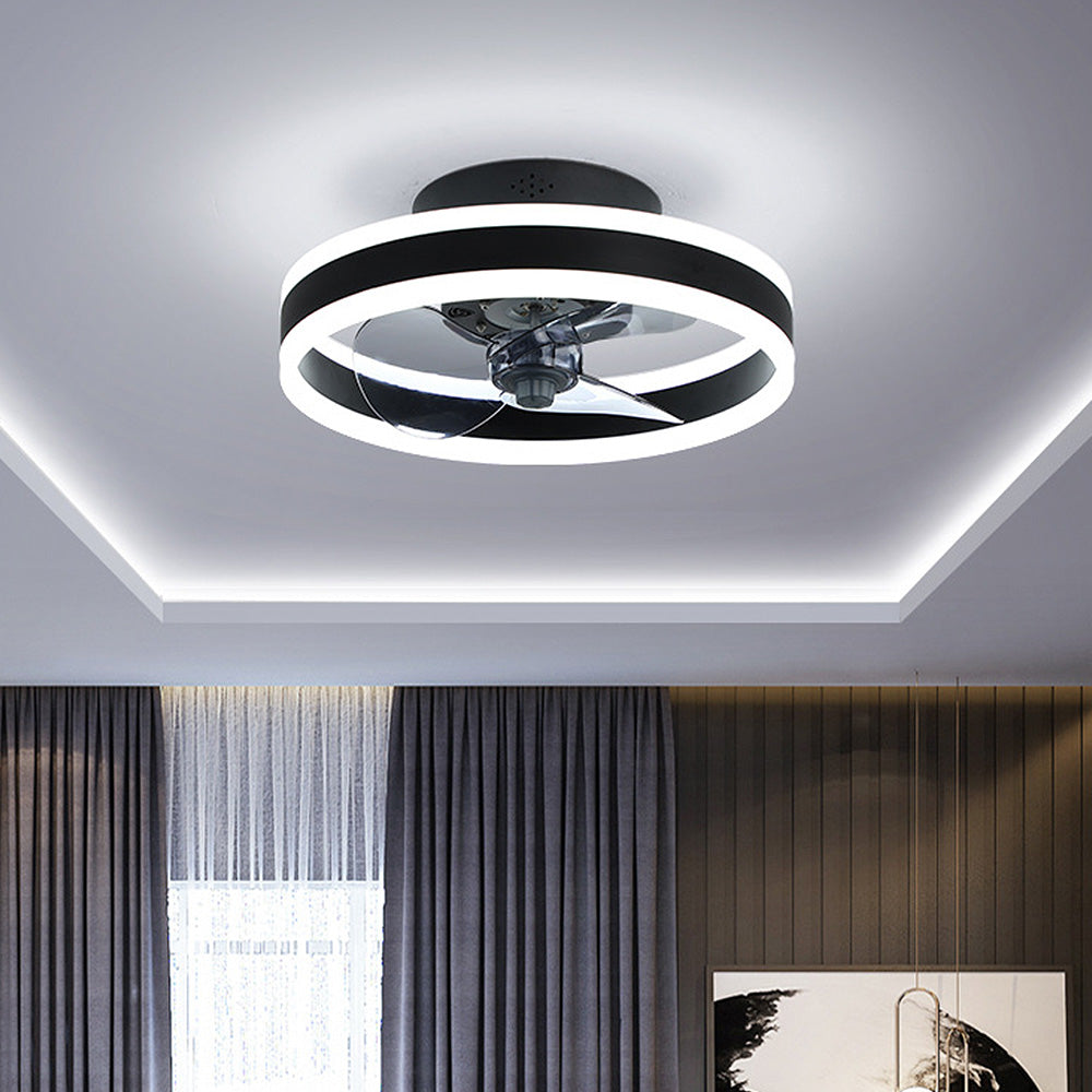 Ventilador de Techo Redondo para Dormitorio con Luz LED – Diseño Elegante y Funcional 2