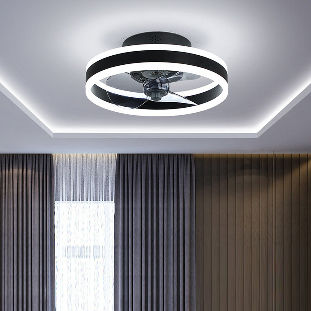 Ventilador de Techo Redondo para Dormitorio con Luz LED – Diseño Elegante y Funcional 3