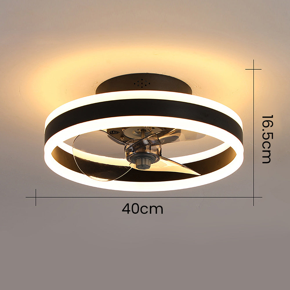 Ventilador de Techo Redondo para Dormitorio con Luz LED – Diseño Elegante y Funcional 4