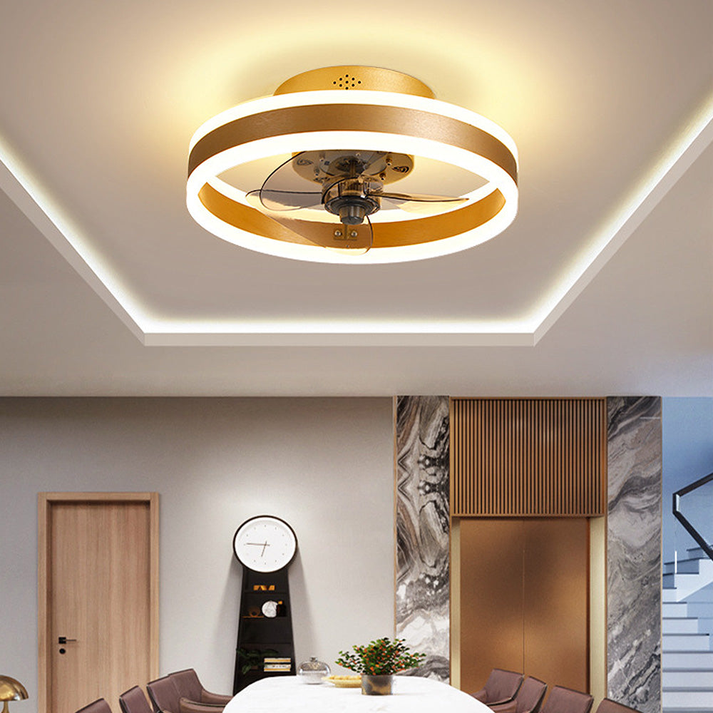 Ventilador de Techo Redondo para Dormitorio con Luz LED – Diseño Elegante y Funcional 9