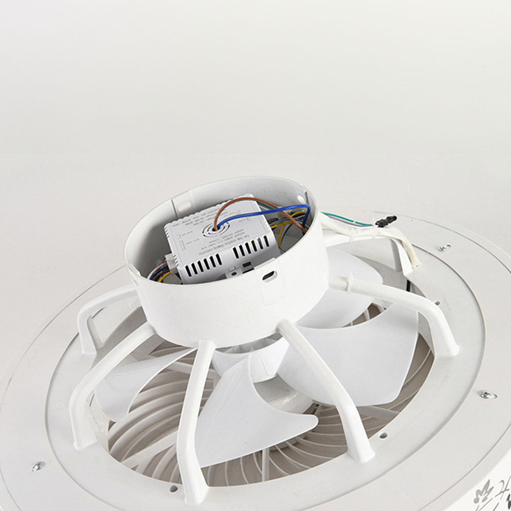 Ventilador de Techo con Luz LED Redondo de Madera, Diseño Minimalista y Control Remoto para Comedores y Salas de Estar 8