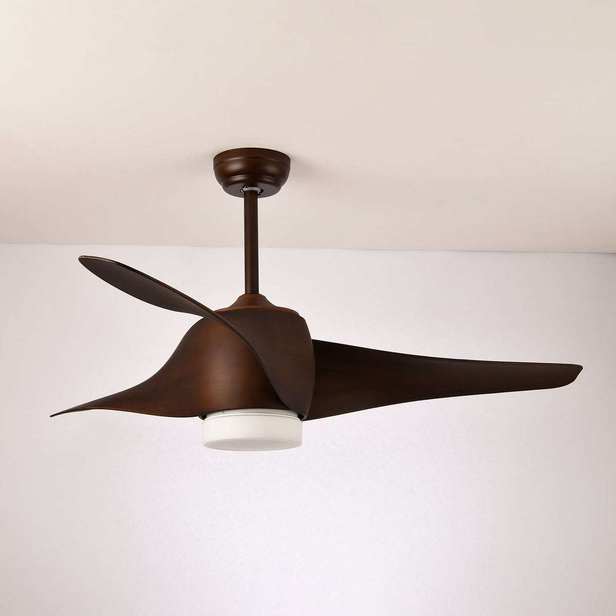 Ventilador de techo con luz Mentara – café