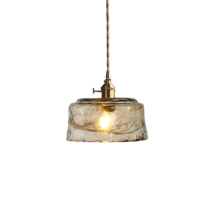 Lámpara colgante vintage de cristal ámbar Botica – modelo cuenco