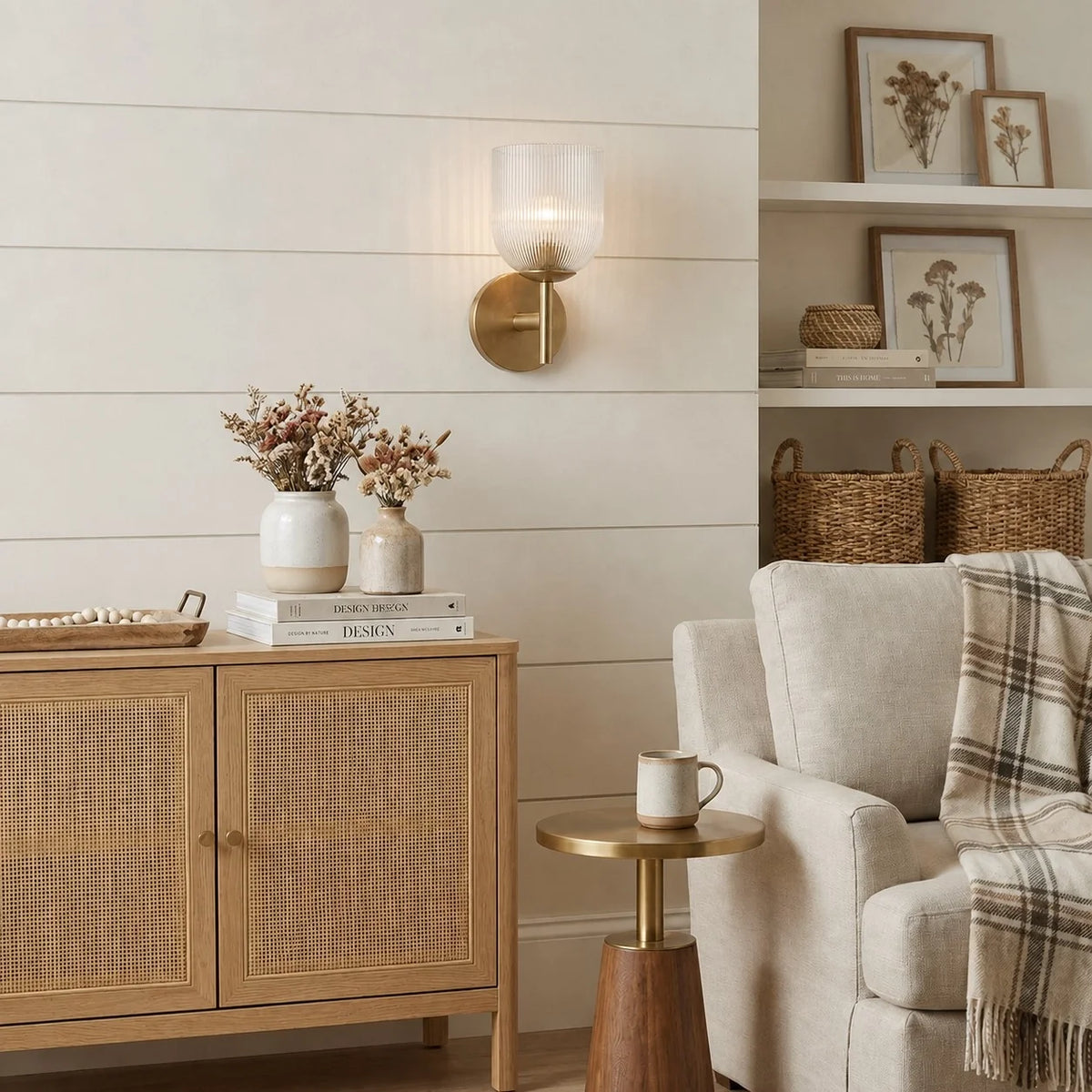 Aplique de pared de cristal Rayela en un baño acogedor – imagen 7