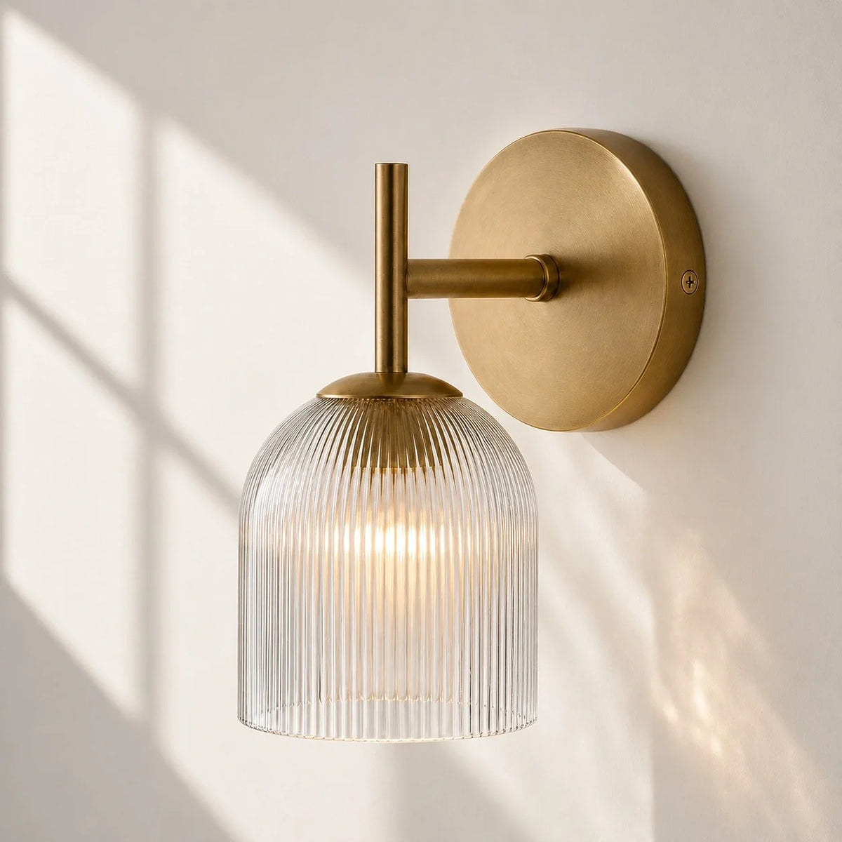 Rayela - Aplique de Pared de Cristal Estriado de 1 a 3 Luces Vintage