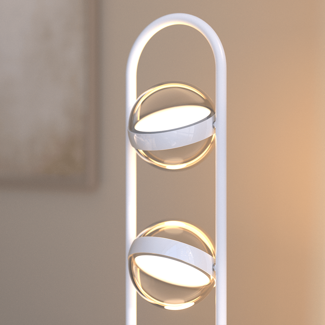 Lámpara de pie LED Romira en un salón cálido – imagen 11
