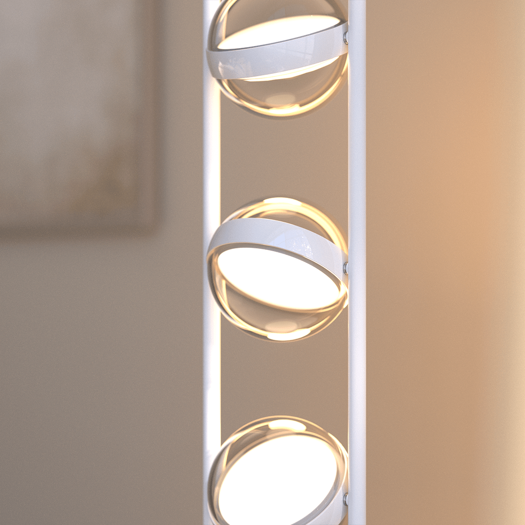 Lámpara de pie LED Romira en un salón cálido – imagen 12