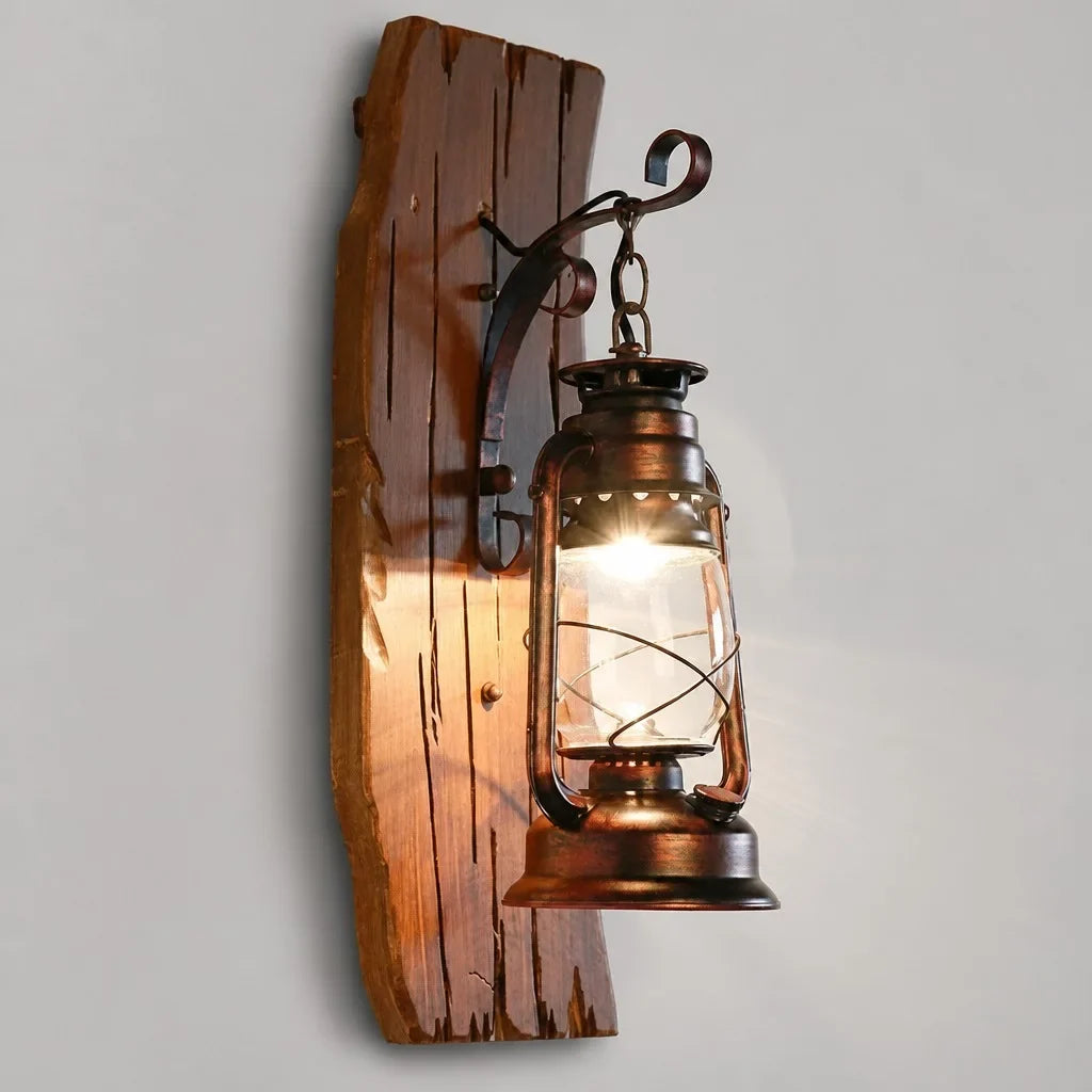 Aplique de pared quinqué Belquina en un salón rústico – imagen 7
