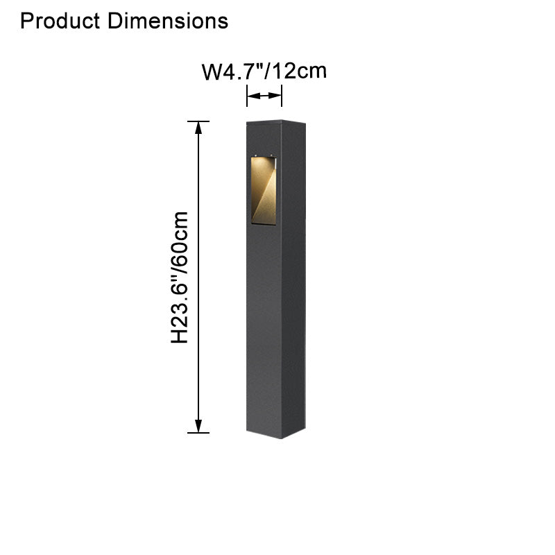 Baliza de jardín LED Idaro – medidas 12 × 60 cm