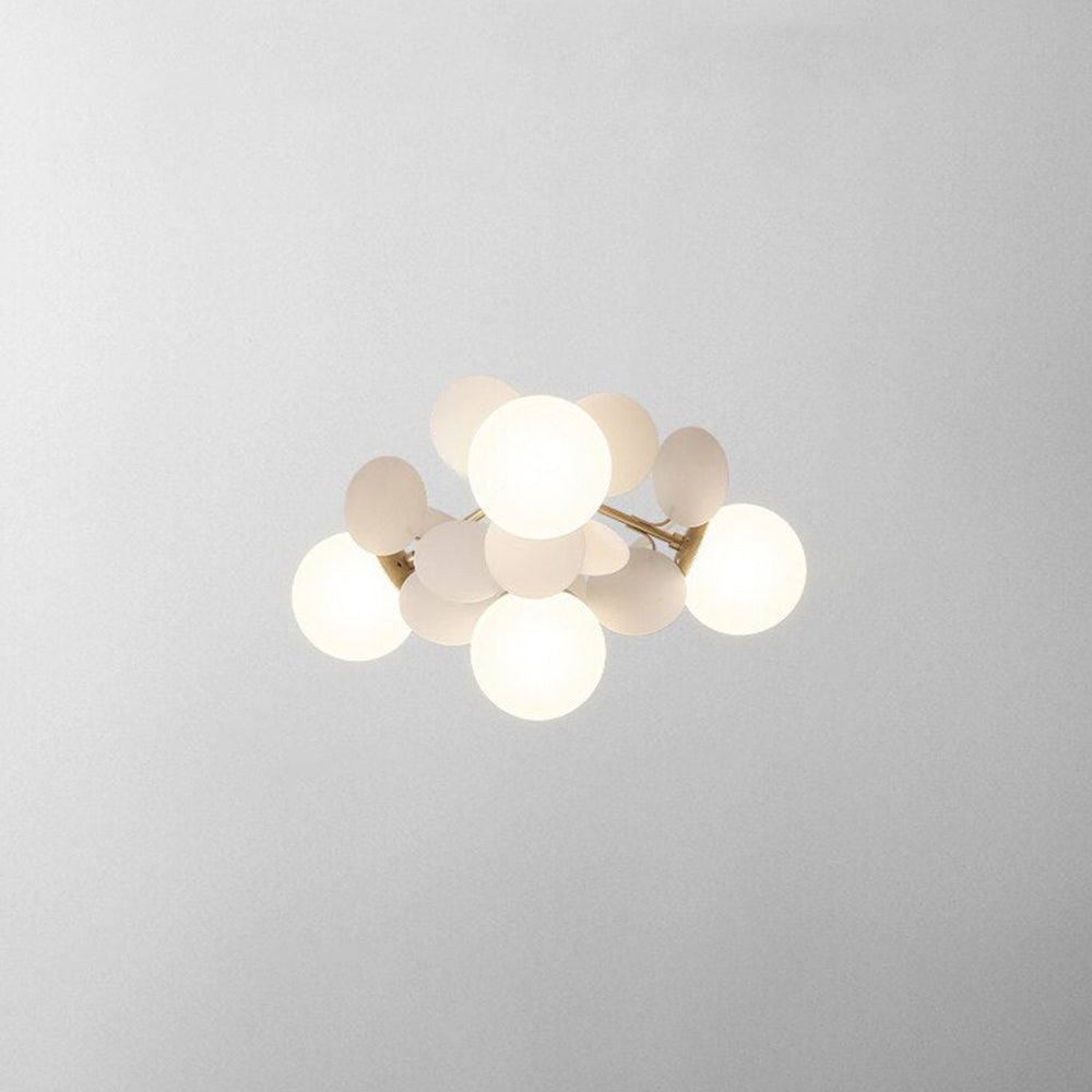 Lámpara de araña de ramas Folvia – de 4 luces y Ø 47 cm en blanco