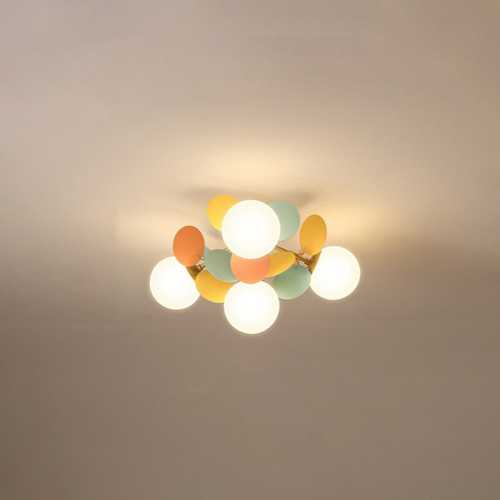Lámpara de araña de ramas Folvia – de 4 luces y Ø 47 cm en multicolor