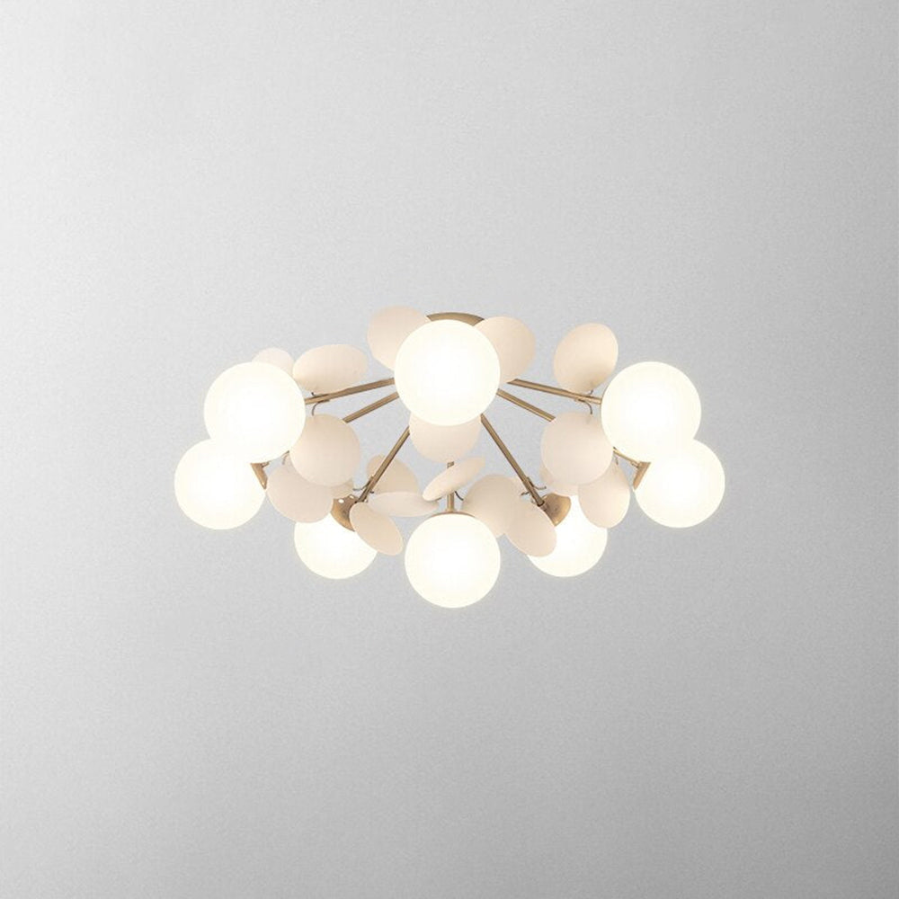 Lámpara de araña de ramas Folvia – de 8 luces y Ø 72 cm en blanco