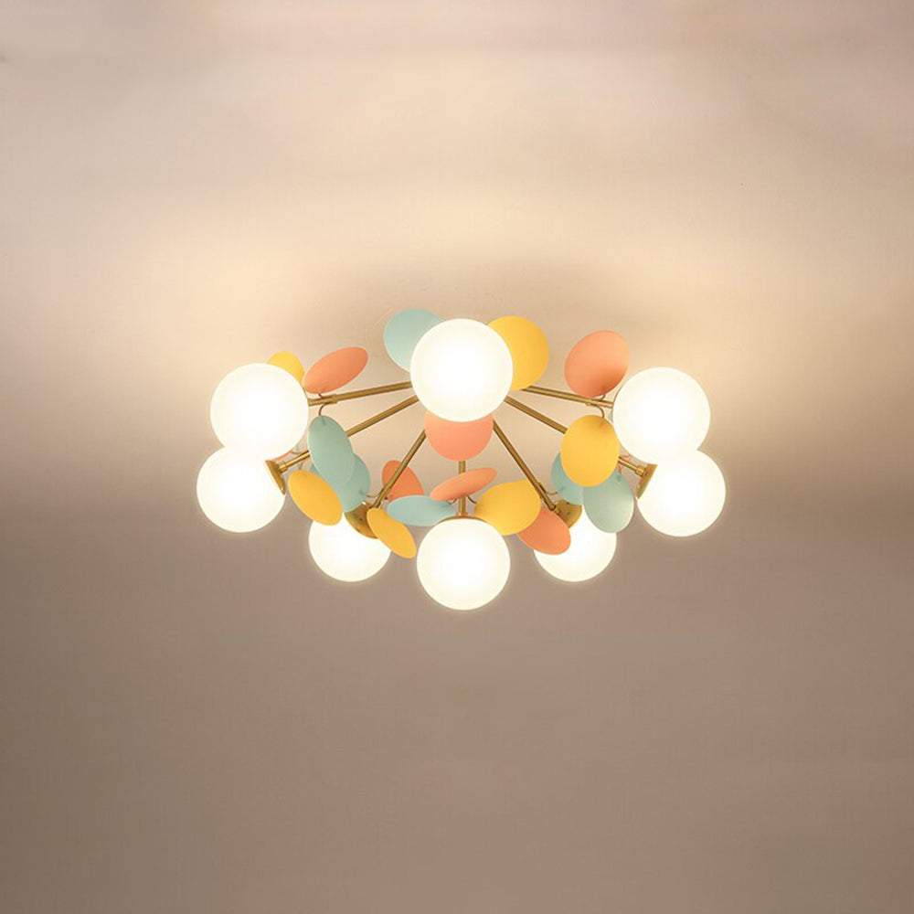 Lámpara de araña de ramas Folvia – de 8 luces y Ø 72 cm en multicolor