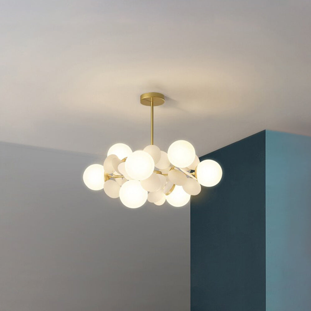 Lámpara de araña de ramas Folvia – de 8 luces y Ø 60 cm en blanco