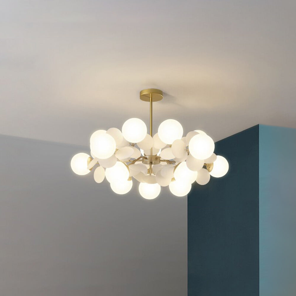 Lámpara de araña de ramas Folvia – de 15 luces y Ø 90 cm en blanco