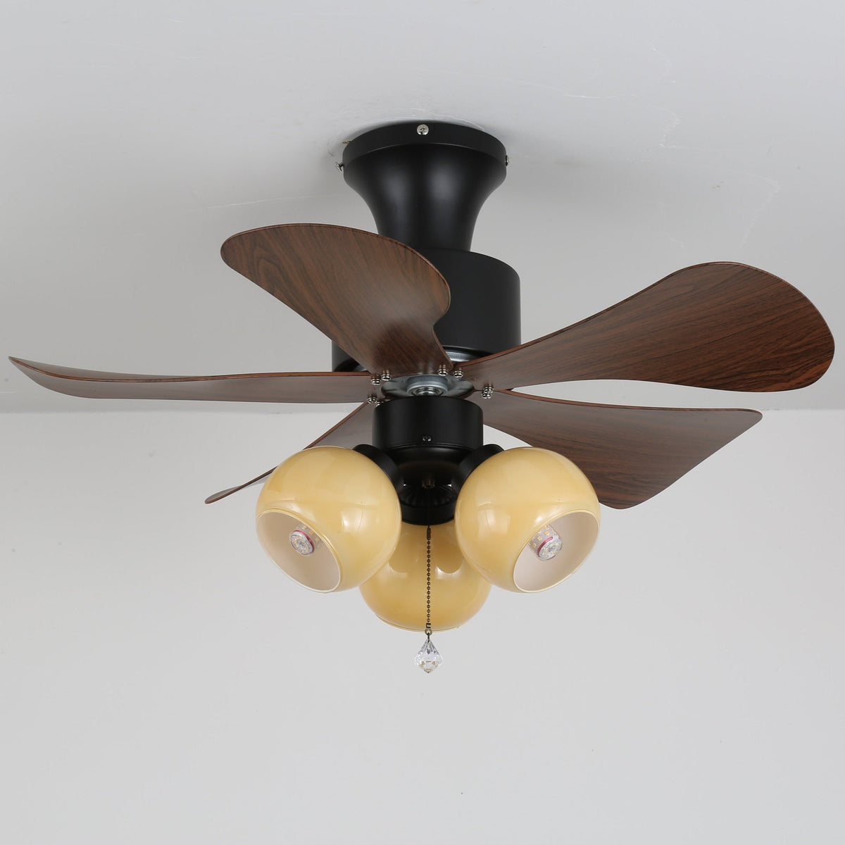 Ventilador de techo con luz Madelva – globos beige