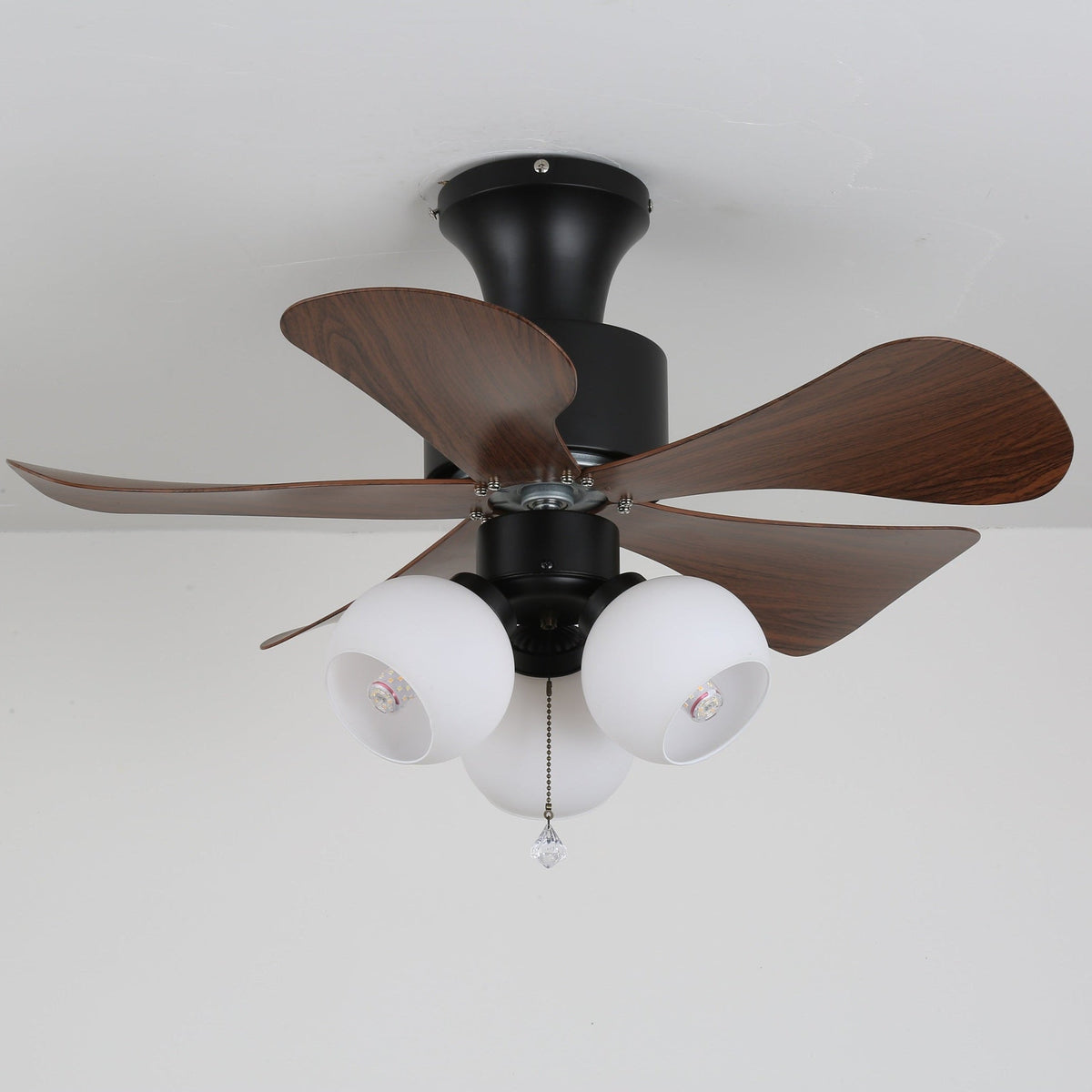 Ventilador de techo con luz Madelva – globos blancos