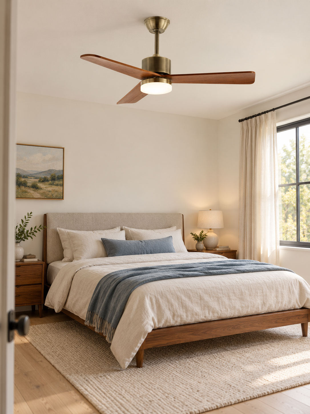 Ventilador de techo con luz Brisel en un salón acogedor – imagen 8
