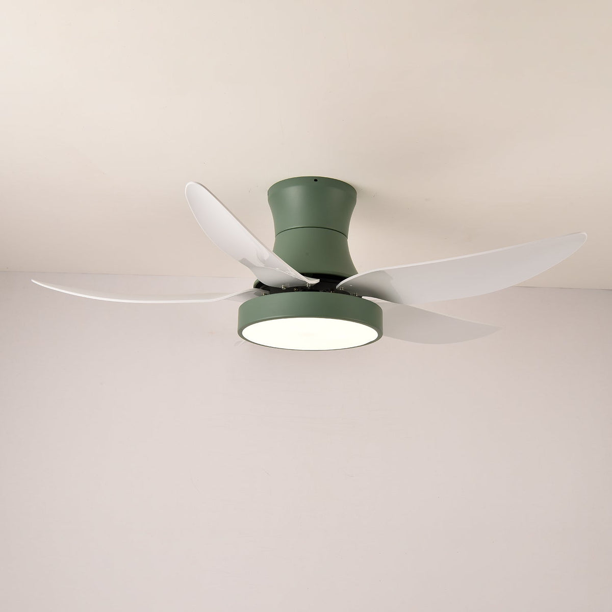 Ventilador de techo con luz Ilonda – verde salvia