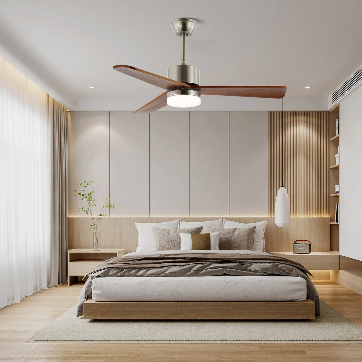 Ventilador de techo con luz Brisel en un salón acogedor – imagen 10
